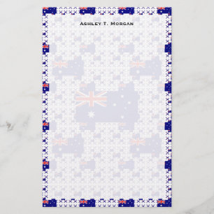 Australien Flagga i Många Colorful Lagrar Brevpapper