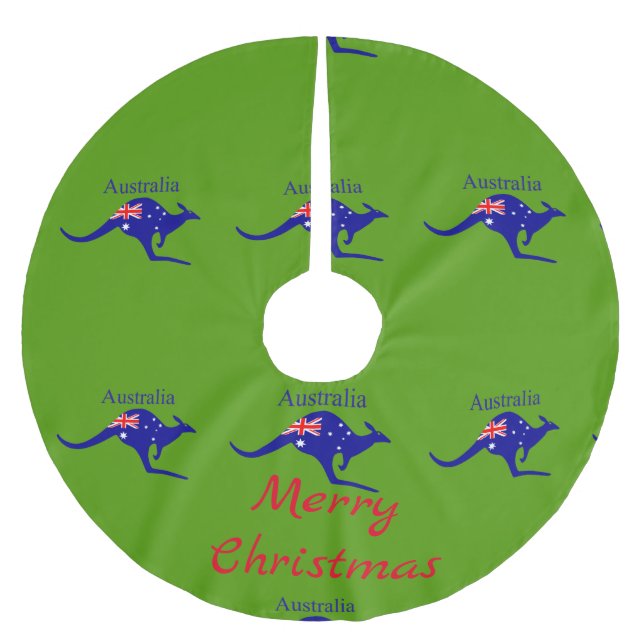 Australien Flagga Kangaroo Thunder_Cove Julgransmatta Borstad Polyester (Framsidan)