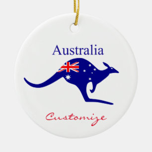 Australien Flagga Kangaroo Thunder_Cove Julgransprydnad Keramik