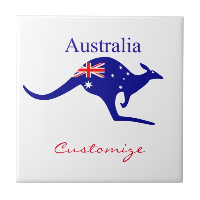 Australien Flagga Kangaroo Thunder_Cove Kakelplatta (Framsidan)