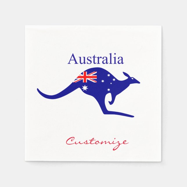 Australien Flagga Kangaroo Thunder_Cove Pappersservett (Framsidan)