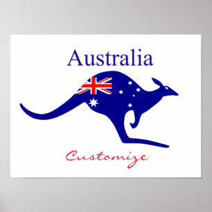 Australien Flagga Kangaroo Thunder_Cove Poster