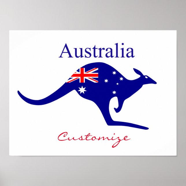 Australien Flagga Kangaroo Thunder_Cove Poster (Framsidan)