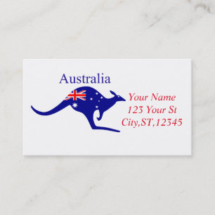 Australien Flagga Kangaroo Thunder_Cove Visitkort