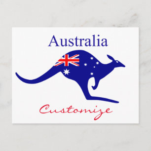 Australien Flagga Kangaroo Thunder_Cove Vykort