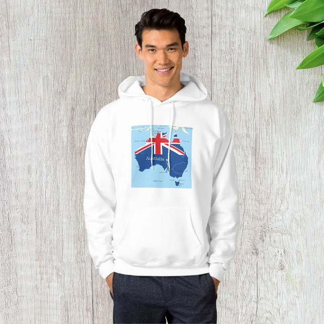 Australien Flagga Karta Silhuett Hoodie (Skapare uppladdad)