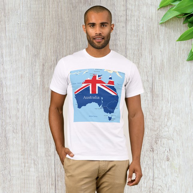 Australien Flagga Karta Silhuett T Shirt (Skapare uppladdad)