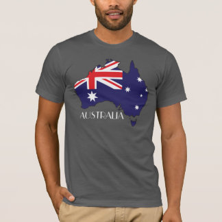 Australien Flagga-Karta skjorta T-shirt