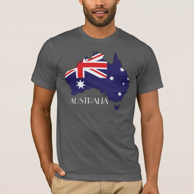 Australien Flagga-Karta skjorta Tee (Framsida)