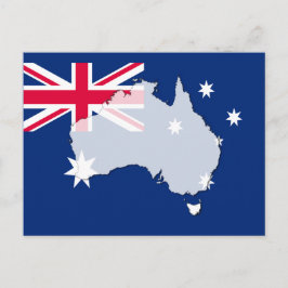 Australien flagga karta-vykort vykort