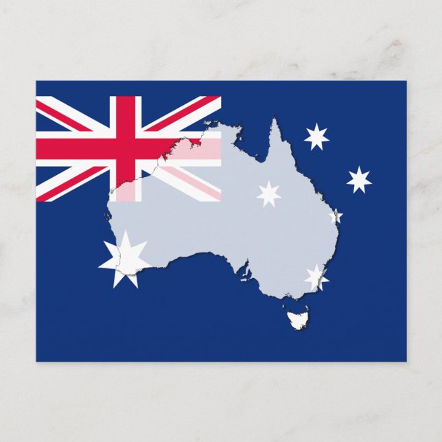 Australien flagga karta-vykort vykort (Framsida)