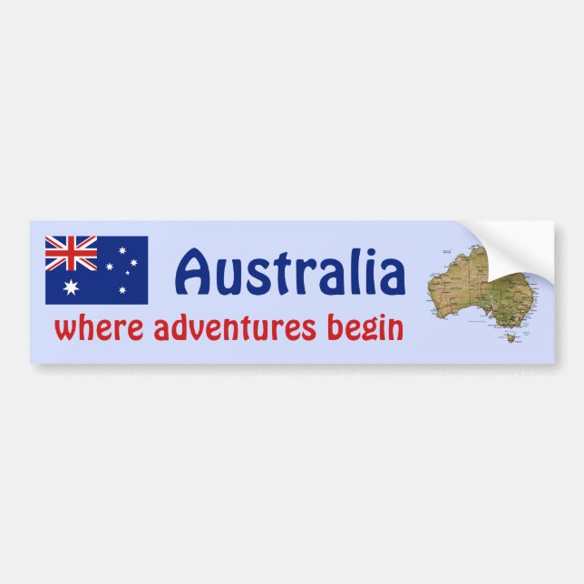 Australien flagga + Kartabildekal Bildekal (Framsidan)