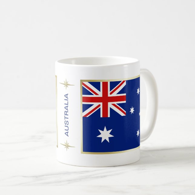 Australien flagga + Kartamugg Kaffemugg (Framsida höger)