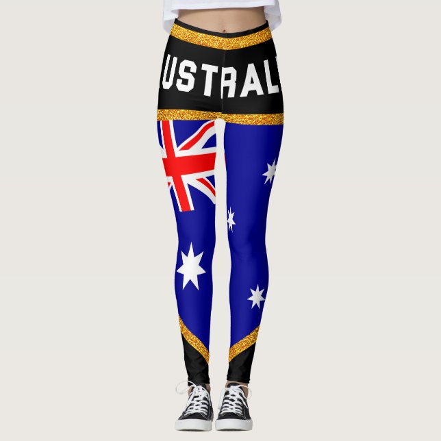 Australien Flagga Leggings (Framsida)