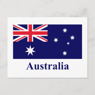 Australien Flagga med Namn Vykort