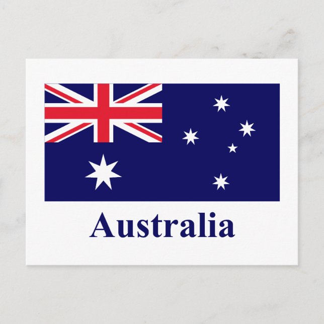 Australien Flagga med Namn Vykort (Framsida)
