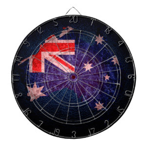 Australien Flagga och Karta #2 Piltavla