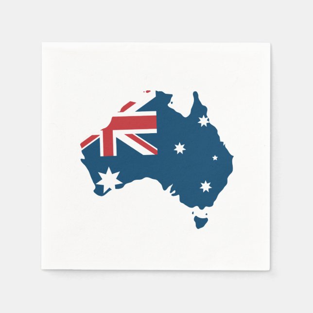 Australien Flagga och Karta Pappersservett (Framsidan)