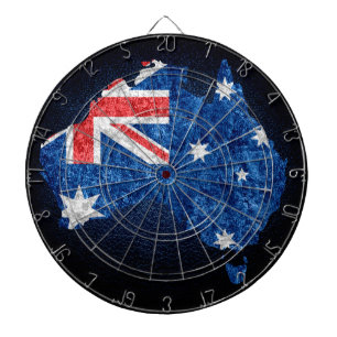 Australien Flagga och Karta Piltavla