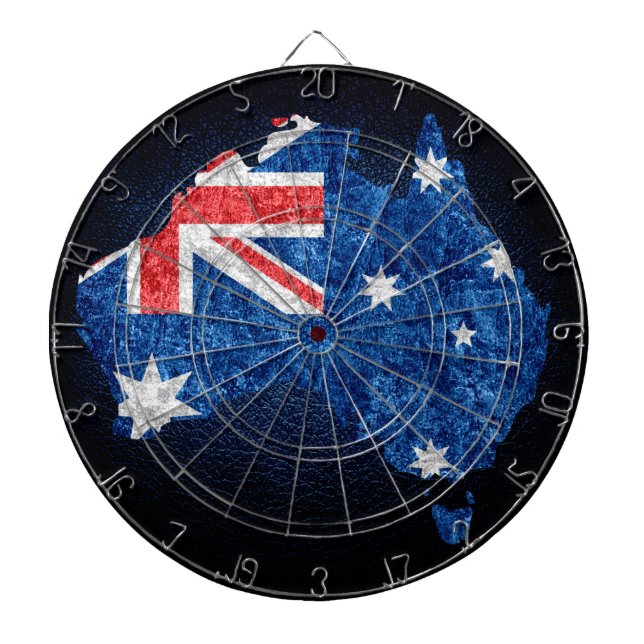 Australien Flagga och Karta Piltavla (Framsidan)