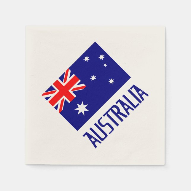 Australien Flagga och Ord Pappersservett (Framsidan)