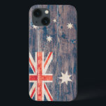 Australien Flagga på Wood<br><div class="desc">Den australiska flagga i avgjord färg på träplåt står på denna punkt. Flagga har unionens Flagga (eller Union Jack) i det övre lämnat hörnet och sex stjärnor i det blå fält.</div>