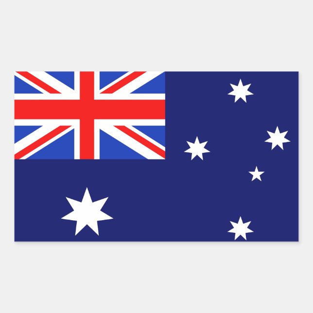 Australien Flagga Rektangulärt Klistermärke (Framsida)