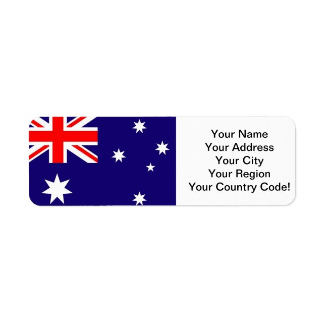 Australien Flagga Returadress Etikett (Framsidan)