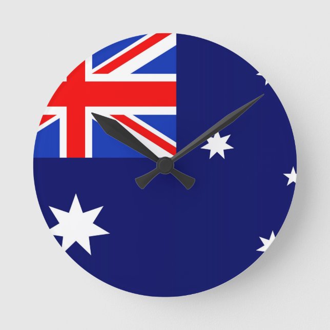 Australien Flagga Rund Klocka (Framsida)