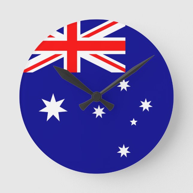 Australien Flagga Rund Klocka (Framsida)