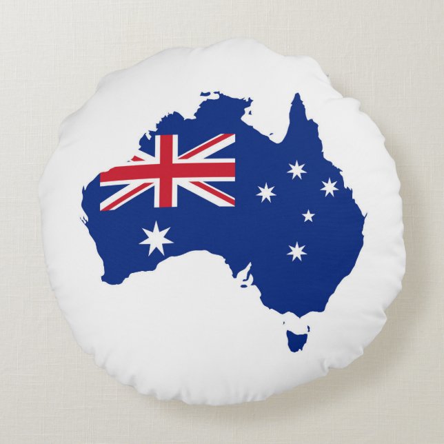 Australien flagga rund kudde (Baksidan)