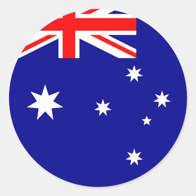 Australien Flagga Runt Klistermärke (Framsida)