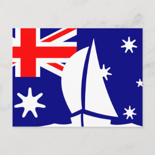Australien Flagga Sailing Boat Nautical Vykort