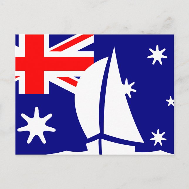 Australien Flagga Sailing Boat Nautical Vykort (Framsida)