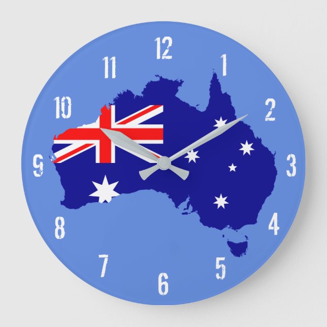Australien Flagga Wall Clock Stor Klocka (Framsida)