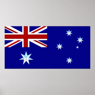 Australien flaggaaffisch i krom (1) poster