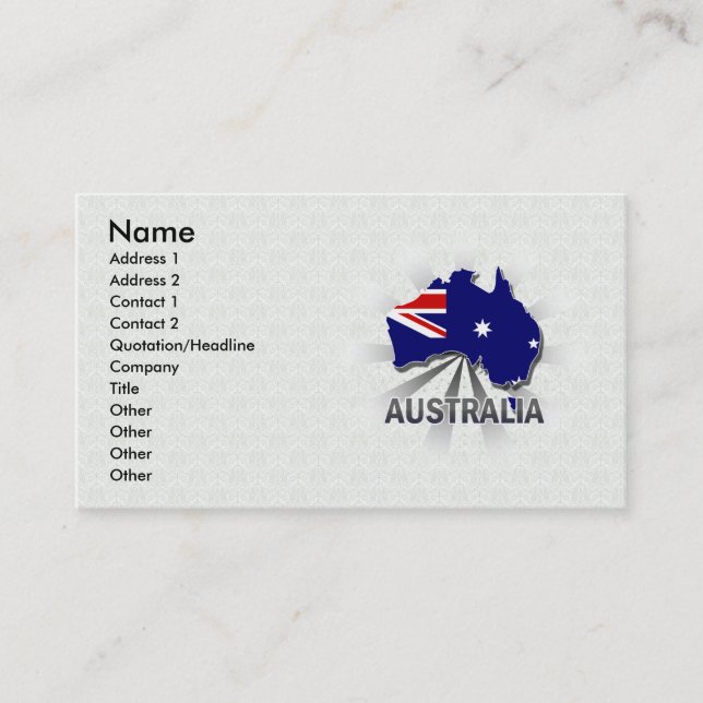 Australien flaggakarta 2,0 visitkort (Framsida)
