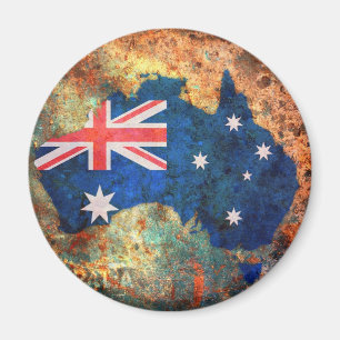 Australien flaggakarta magnet