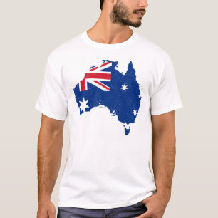 Australien flaggakarta t-shirt