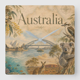 Australien för Australien-älskare  Fyrkantig Klocka