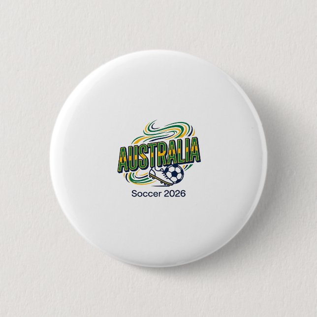 Australien Fotboll 2026 Fotboll Fet Land Typografi Knapp (Framsida)