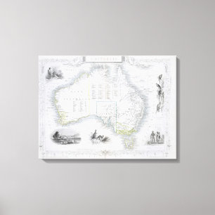 Australien från en serie av världen kartlägger canvastryck