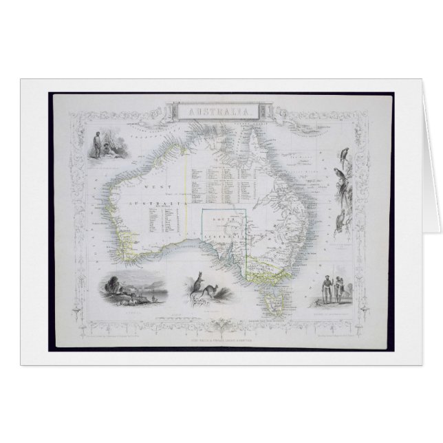 Australien från en serie av världen kartlägger hälsningskort (Framsidan Horizontal)