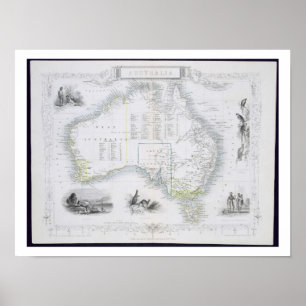 Australien, från en serie världskartor som publice poster