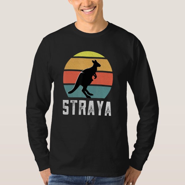 Australien Funny Quote Retro Straya Kangaroo Vinta T Shirt (Framsida)