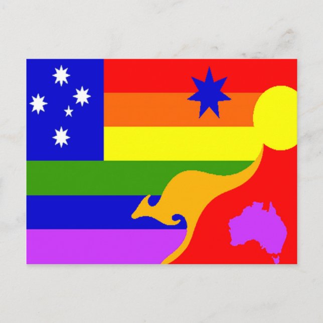 Australien Gay pride Flagga Vykort (Framsida)
