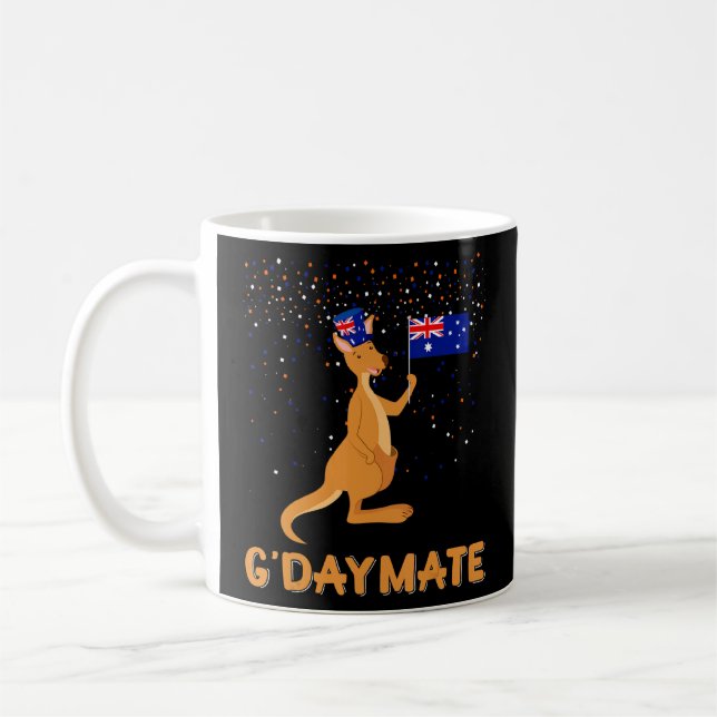 Australien G'day Mate Funny Kangaroo Australian Sy Kaffemugg (Vänster)