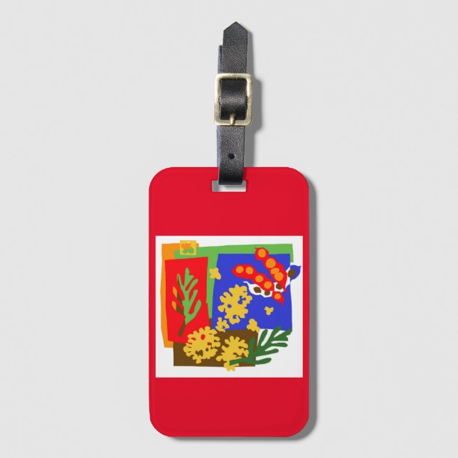 Australien - Golden WATTLE & seed pods - Red Bagagebricka (Framsida vertikal)