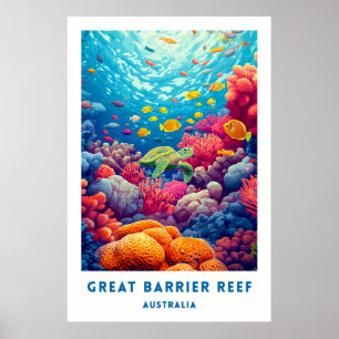 Australien Great Barrier Reef Resa Affisch