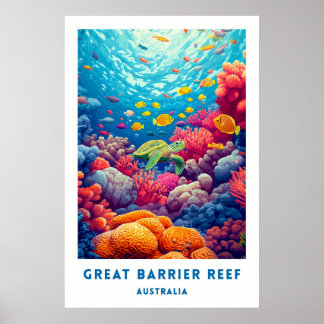 Australien Great Barrier Reef Resa Affisch